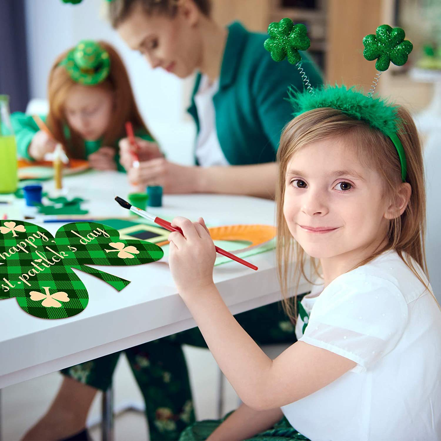Patrick's Day Wooden Unpolished Clover Wall Decorations