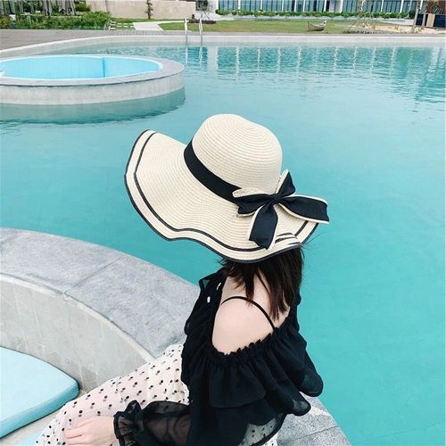Straw Hat Girl Summer Beach Vacation Cute Sun Protection Wide Brim Korean Style Cooling Hat Famous Sun Hat