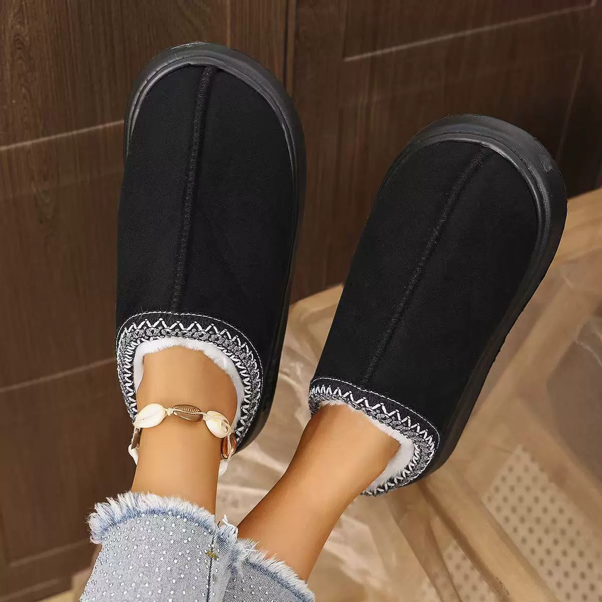 Новые хлопковые тапочки для пар, зимние пушистые милые домашние тапочки для беременных, теплые хлопковые туфли для дома