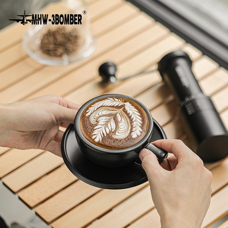 MHW-3BOMBER Bomber Sawada Cup Ceramic Cup Coffee Cup Latte Art Flower Cup Embossed 280ml