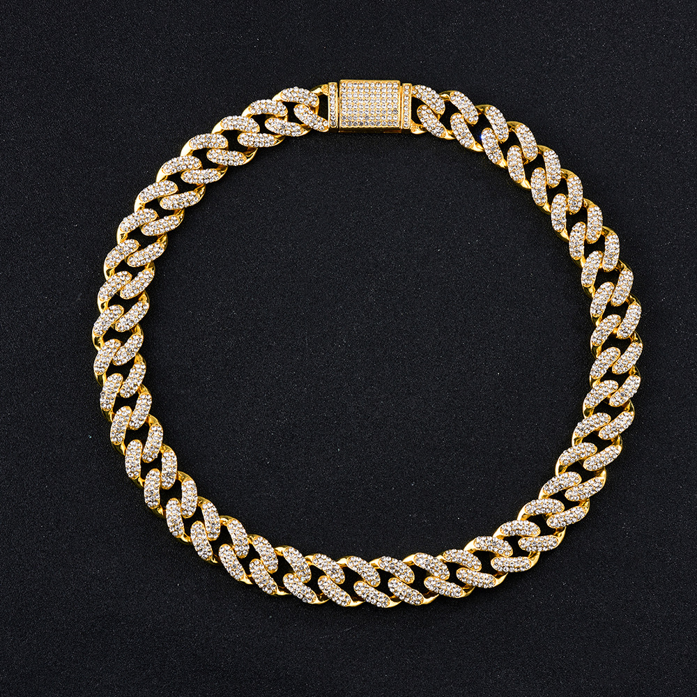 Hip Hop Accesorios Para La Oreja Collar Moda Europea Y Americana Y Tendencia Hip Hop Hiphop Cuban Link Chain Necklace Strass Collar Joyería Al Por Mayor display picture 6