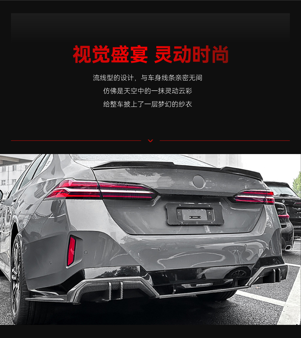Applicable to 2024+ Domestic Version Bmw 5 Series I5 G68 Mp Model Rear Lip Spoiler Cross-Border Modification Parts