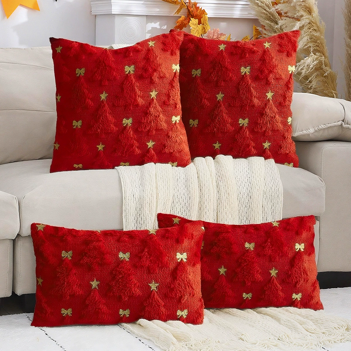 Cute plush pillow with bow, atmospheric sofa, (Cross-border trading)