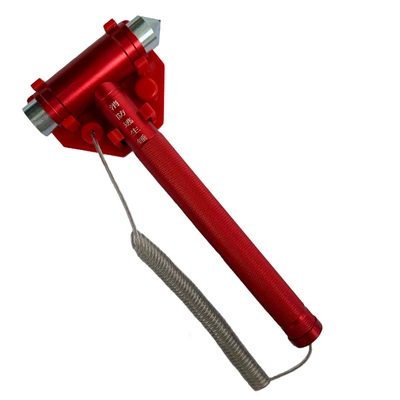Workshop school aluminum alloy safety hammer with anti-theft rope office factory fire glass escape hammer window breaker (Qəza çəkici) - red