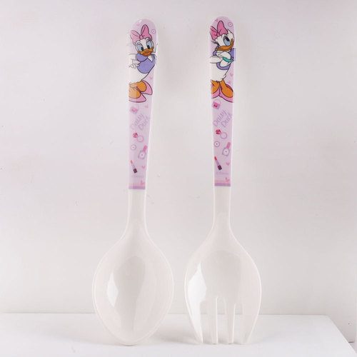 Disney Children's Spoons Forks Baby Tableware Mermaid Food Grade Melamine Tableware Spoon Fruit Fork Wholesale New