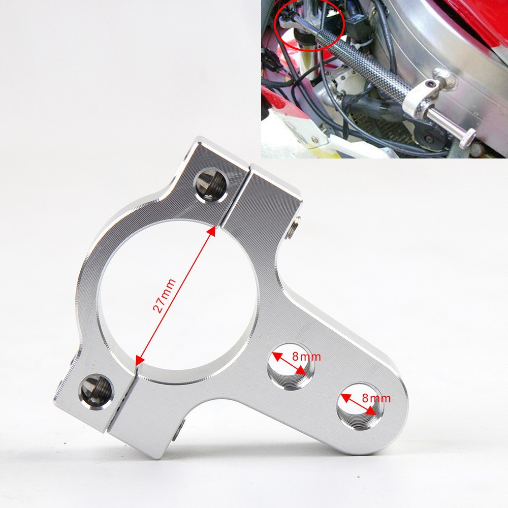 Modificación del amortiguador de la motocicleta código fijo universal 26/27mm diámetro amortiguación tamaño de titanio clip fijo soporte de código
