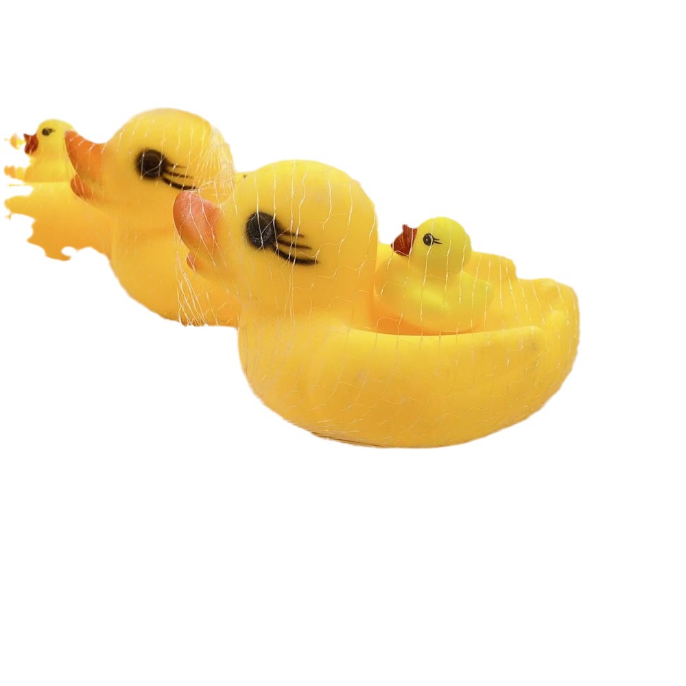 Juego de agua juguete pato Madre y niño pato pellizco y llamada tienen lugar Bolsa de red de baño Juego de 2 piezas al por mayor pato amarillo pato tienda departamental