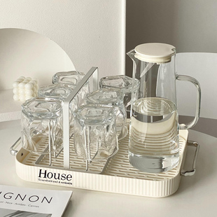 ♧ Light Luxury Glass Cup, Simple and Modern, Family Living Room, Hospitality Kettle, Beverage and Drinking Cup Set