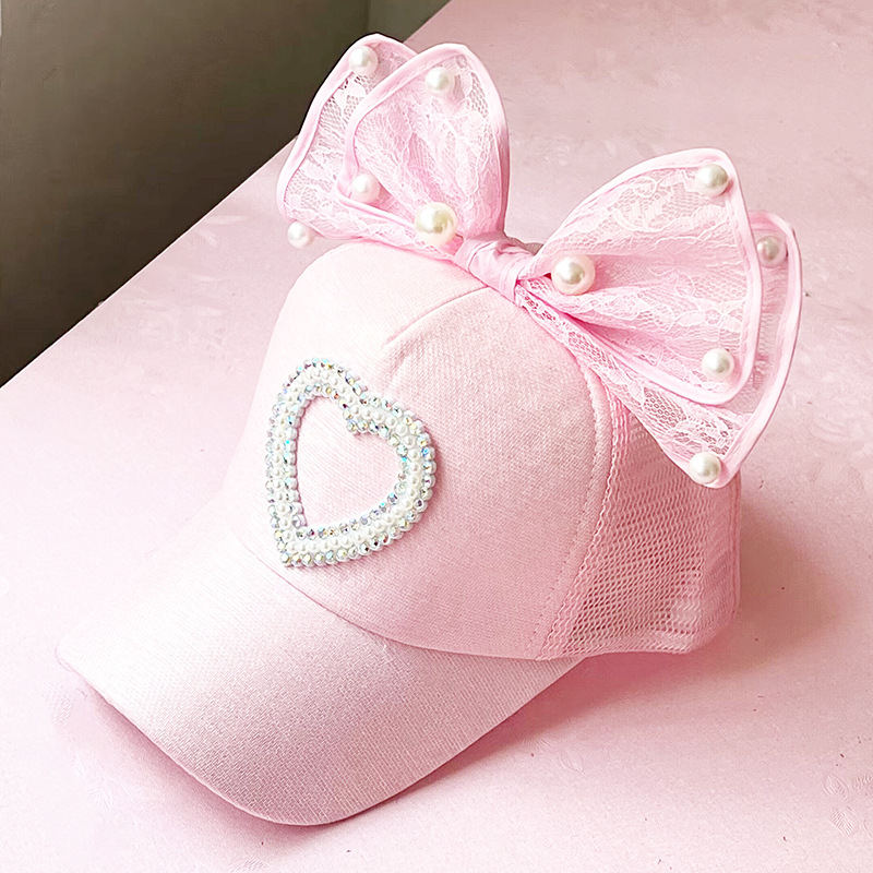 Children Unisex Simple Style Heart Shape Flat Eaves Baseball Cap display picture 5