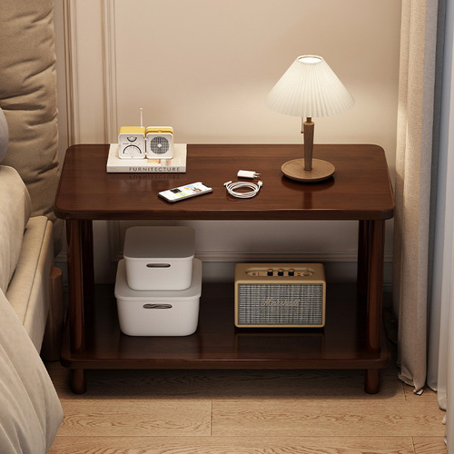全实木床头柜2024新款夹缝家用卧室简易床头桌小型超窄置物架