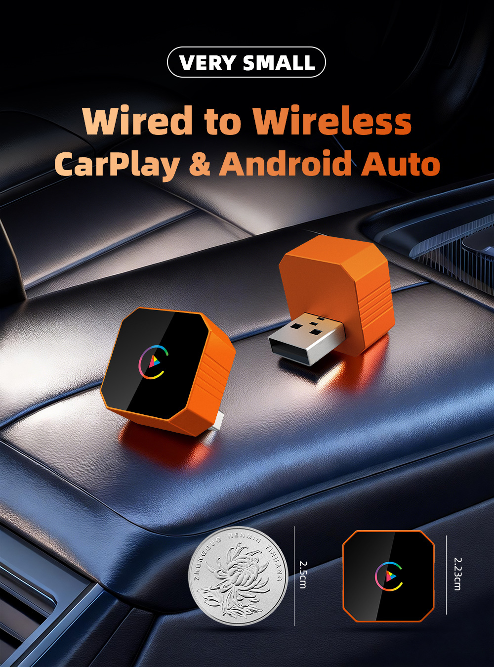 New Hot-Selling Wired-To-Wireless Carplay Box/Android Auto Two-In-One Adapter Car Connectivity Box