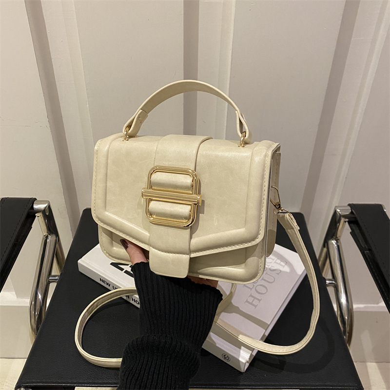 Niche Zhong bolso de textura coreano simple estilo de moda nuevo 2025 cinturón hebilla bolso de hombro de textura bolso pequeño