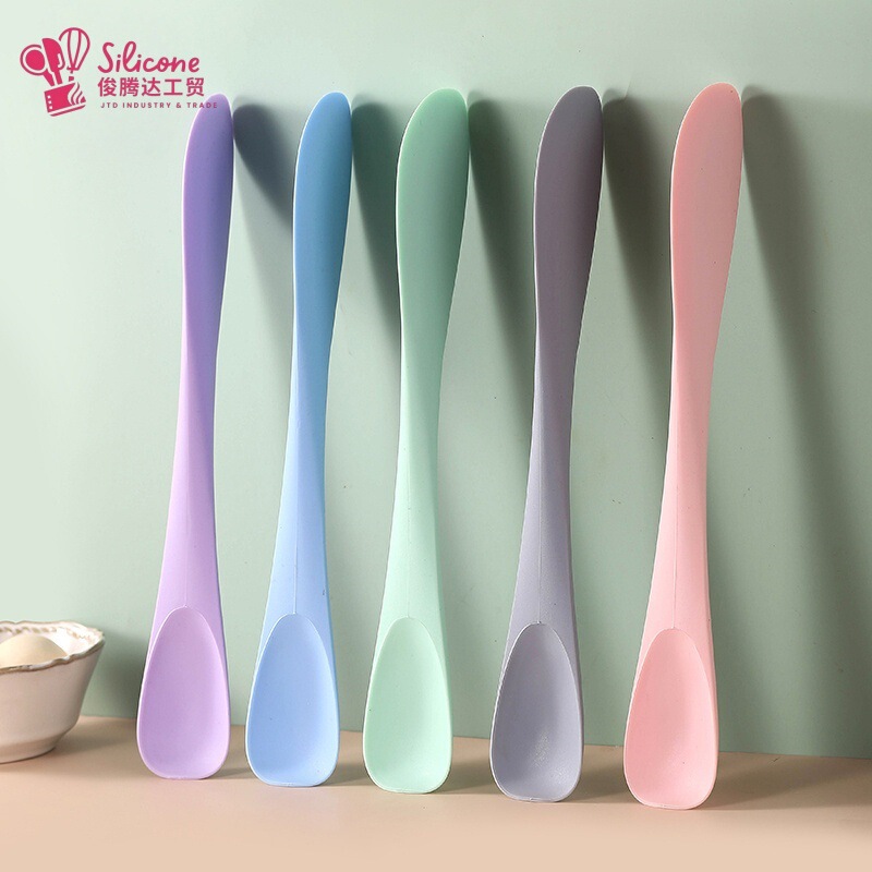 Silicone Double-Headed Scraper Baking Cream Soft Rubber Spatula Food Grade High Temperature Resistant Spreader Jam Spoon Scraper for Baking