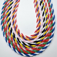 现货3毫米混色二棉绳双色棉绳彩色2股棉绳束口袋绳包装盒绑绳