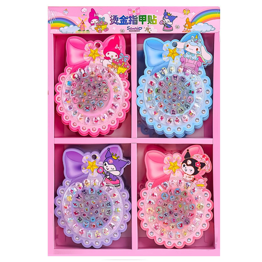 Наклейки для ногтей (Sanrio) XTQ-213 — милые без запаха детские искусственные ногти, упаковка продаётся пачками по 24
