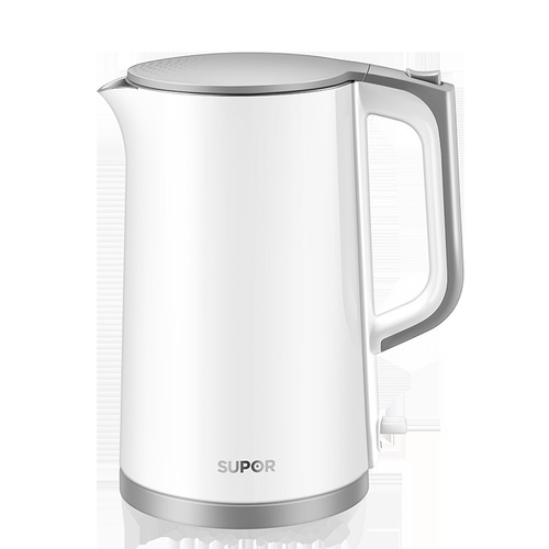 Supor Electric Kettle 1.7L, 304 Stainless Steel Seamless Double-Walled Inner Pot, Anti-Scald SW-17T12C