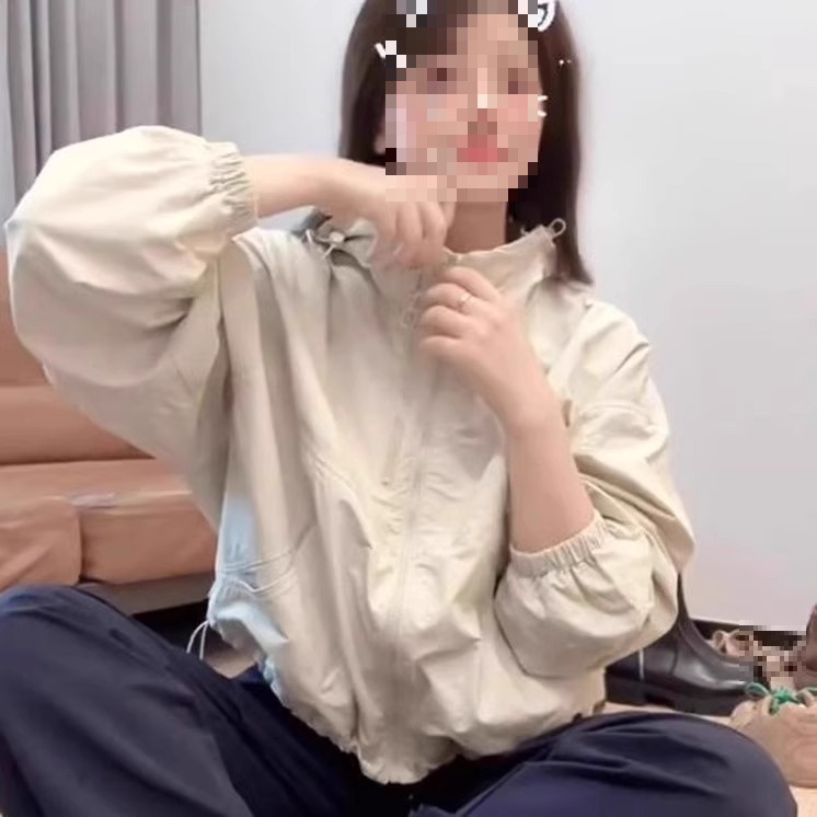 美式连帽冲锋衣外套女春秋2025新款高级感小个子宽松休闲夹克上衣|undefined