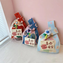 加厚新款编织包针织礼袋伴手礼袋针织包手提包针织托特包伴手礼包