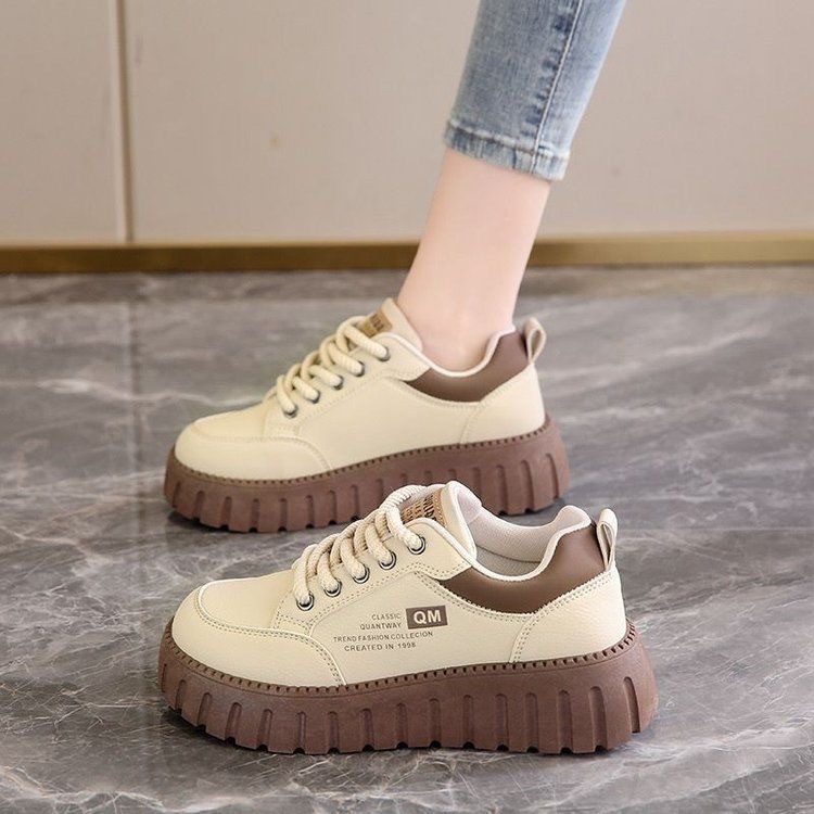 2025 zapatos de mujer de primavera nuevos zapatos blancos transpirables para niños zapatos deportivos de plataforma coreana de todo fósforo zapatos de deporte casuales zapatos de moda image 5