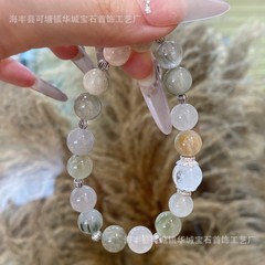 Qiao En 天然クリスタル白ウサギの毛皮グリーンウサギの毛皮ブレスレット白アゼ多用途デザインブレスレット卸売ナチュラルブレスレット