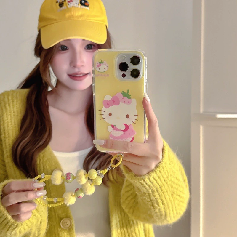 Apple, iPhone14, мультяшный милый iPhone13 Pro, клубника, iPhone16 Pro, совместимый чехол, японский и корейский, 14promax, 16