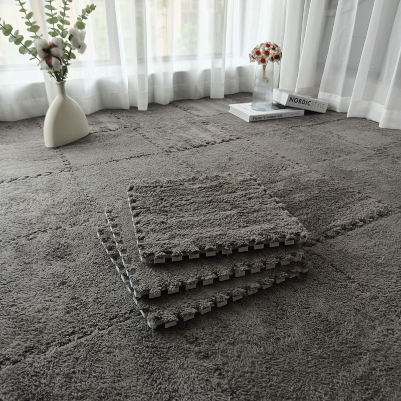 Cross-Border Light Luxury Solid Color Splicing Floor Mats for Living Rooms, Washable Floor Mats, Household Non-Slip and Stain-Resistant Floor Mats Wholesale