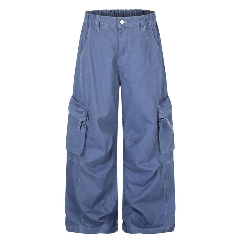 Z072 High Street American Unisex Vintage Workwear Street Style Multi-Pocket Design Men's Loose Wide-Leg Casual Pants Z072 High Street American Unisex Vintage Workwear Street Style Multi-Pocket Design Men's Loose Wide-Leg Casual Pants
