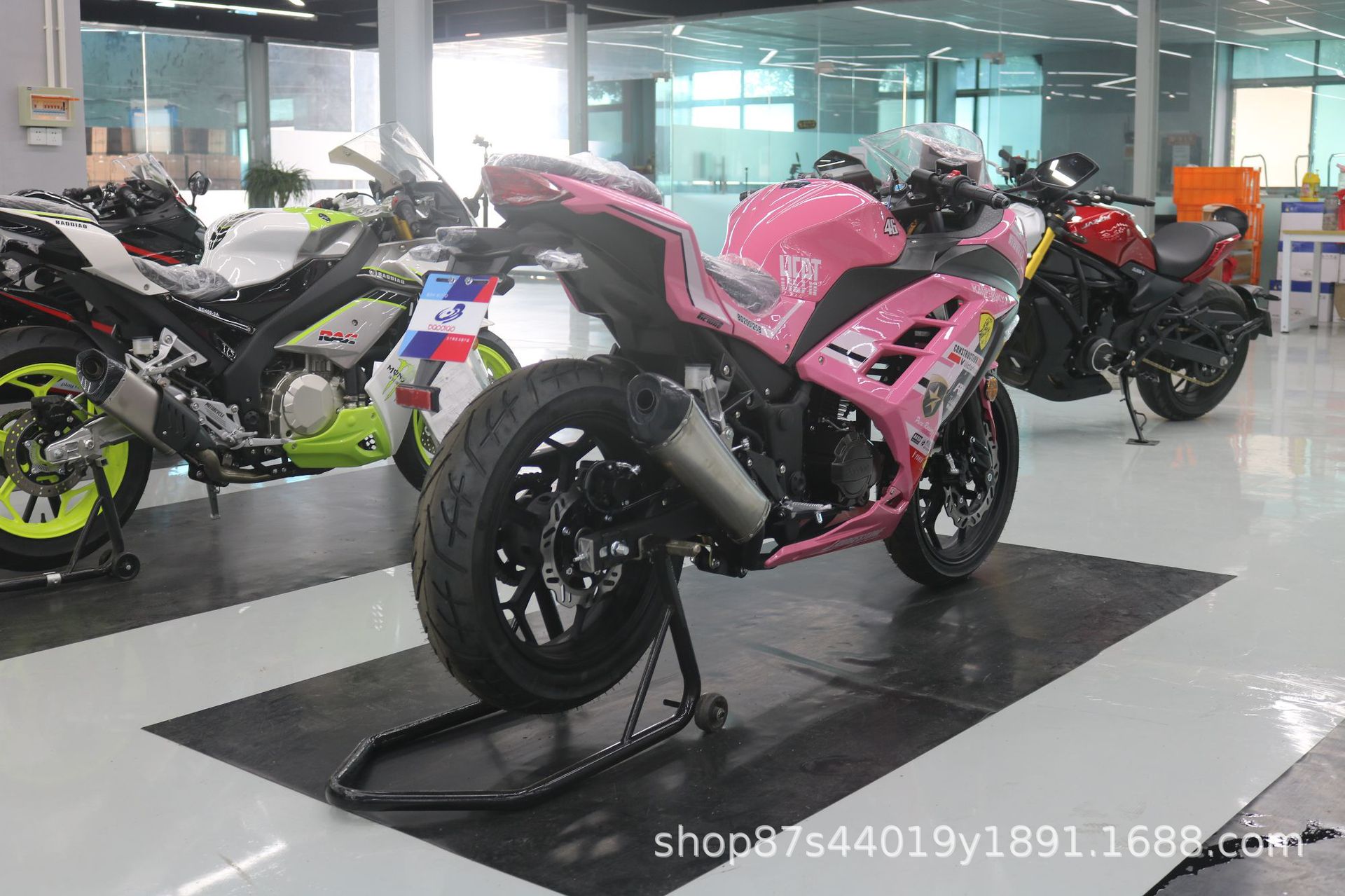License-able motorcycle Kawasaki Ninja, twin-cylinder racing replica, Horizon sportbike, adult gasoline-powered sportbike, complete vehicle