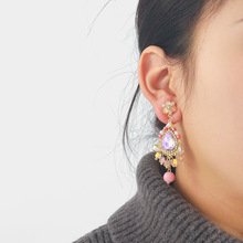 高级感轻奢水晶流苏耳环气质流苏显瘦耳饰女小众时尚耳坠新款度假