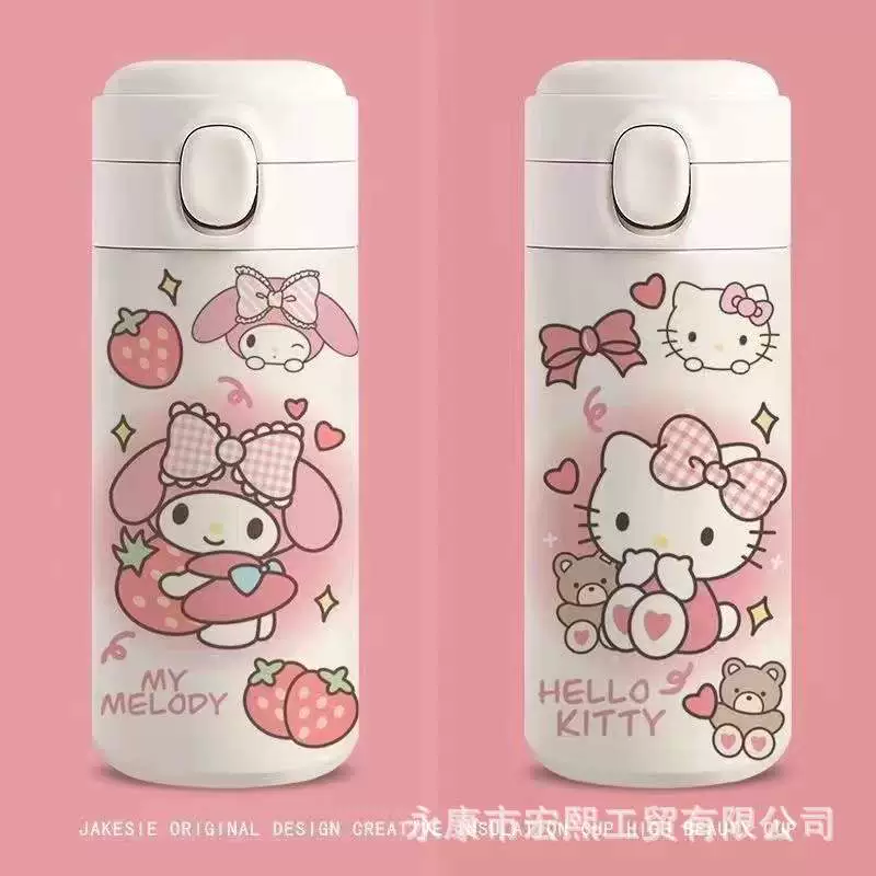 Sanrio, клубника, высококачественное стекло нержавеющая сталь, ручной чайник мультфильм для детей начальной школы, новая коллекция