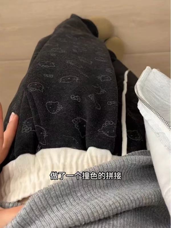 春秋季新品孕妇糯米裤子抽绳不勒肚外穿高腰慵懒阔腿休闲直筒裤子|undefined