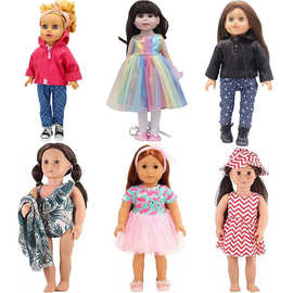 18寸美国玩具洋娃娃衣服套装可爱连衣裙泳衣时装身高48厘米儿童