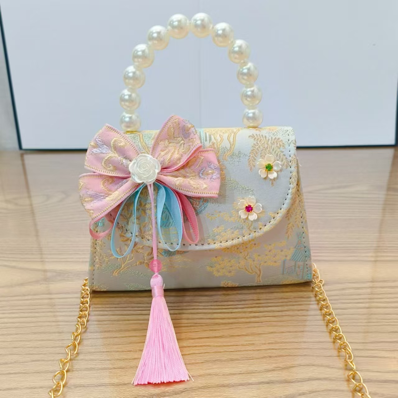 Nuevo estilo antiguo bolso para niños bolso de mensajero lindo para niña bolso de hombro de viaje de niña de estilo chino bolso de hombro de todo fósforo