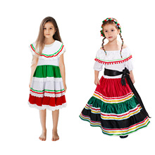狂欢节校园活动亡灵节扮演裙墨西哥民族小女连衣长裙墨西哥