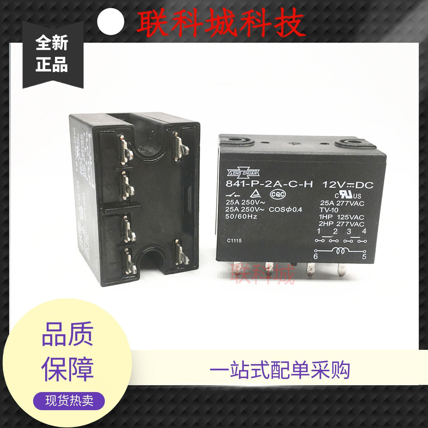 841-P-2A-C-H 12VDC 24VDC 200/240VAC 松川电子直流电磁继电器