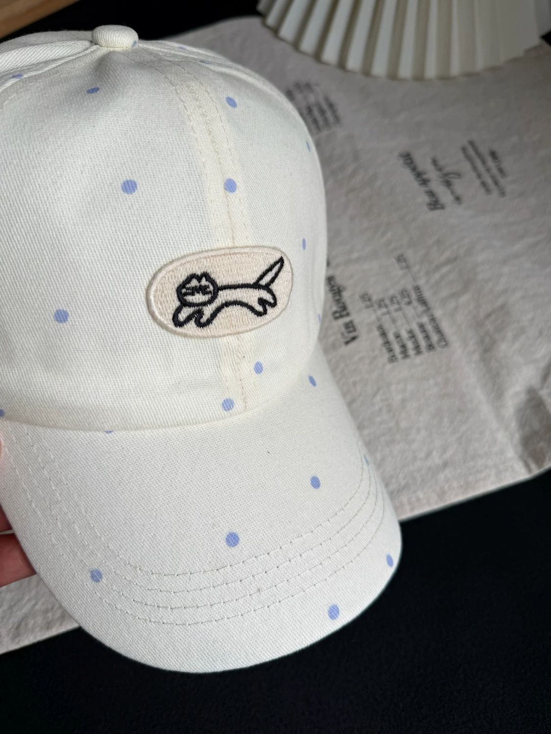 2026 neue koreanische Polka-Dot Katzen Baseballkappe unisex niedlich Allrounder kleine Stickerei Enten schnabel Mütze Trend Modell