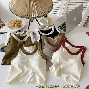 Retro wireless bra, universal top with cups, vest, beautiful back