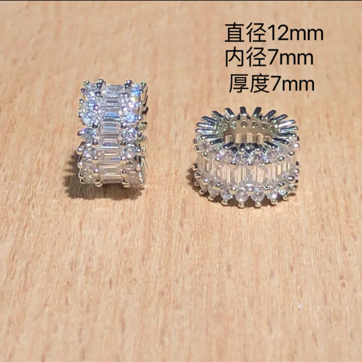 Crystal Accessories 14K Gold-Filled Color-Preserving Zircon Wheel Beads Large Hole Spacer Beads Barrel Beads Pendant DIY Bracelet Necklace with Beads