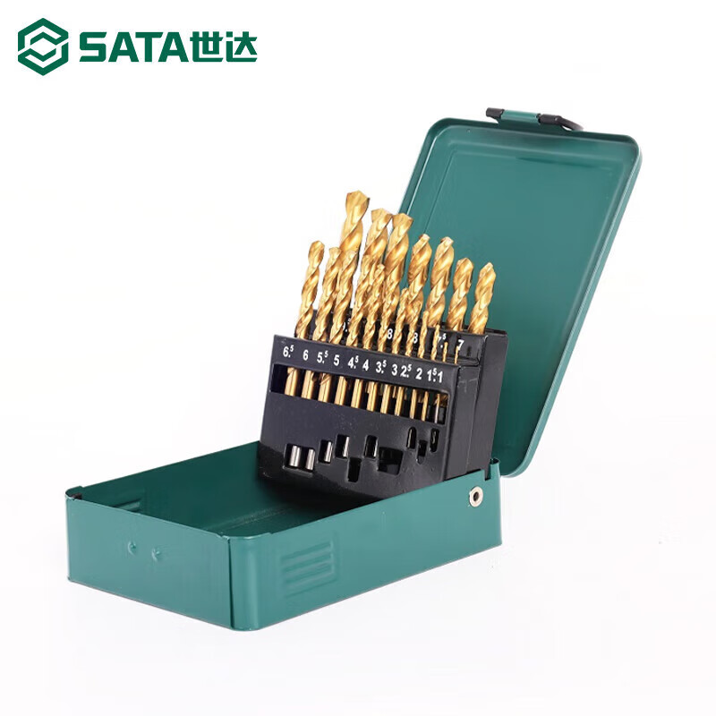 SATA 52910A 10 piezas de acero de alta velocidad de molienda completa de acero de fundición de aluminio torsional conjunto de taladro