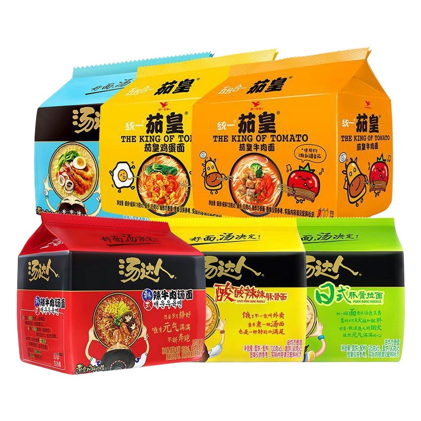 Лапша быстрого приготовления Jiahuang со вкусом томатов, яиц и говядины, в коробке, замена еды, для общежития, удобная, быстрое приготовление