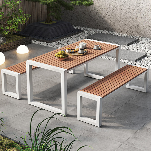 Outdoor balcony small table and chair set leisure outdoor courtyard trendy light luxury minimalist terrace park garden table chairs