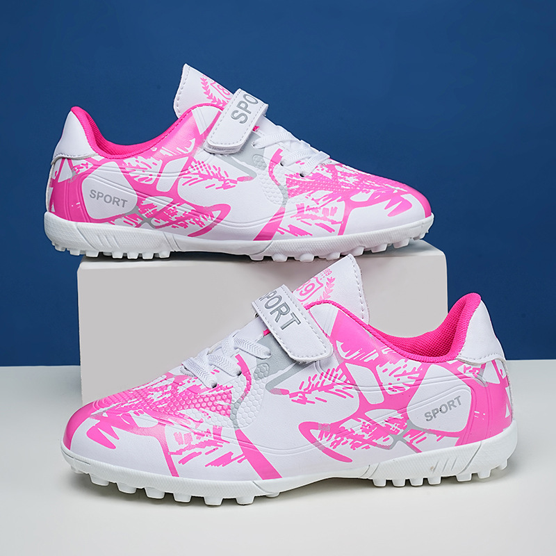 Girls children's football shoes Velcro broken nail TF Primary School students artificial grass AG long nail boys children training shoes Girls children's football shoes Velcro broken nail TF Primary School students artificial grass AG long nail boys children training shoes