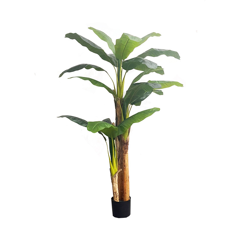 Simulación de plantación de plátano verde en maceta decoración interior de la sala de estar decoración de planta falsa de plátano decoración de paisaje simulación