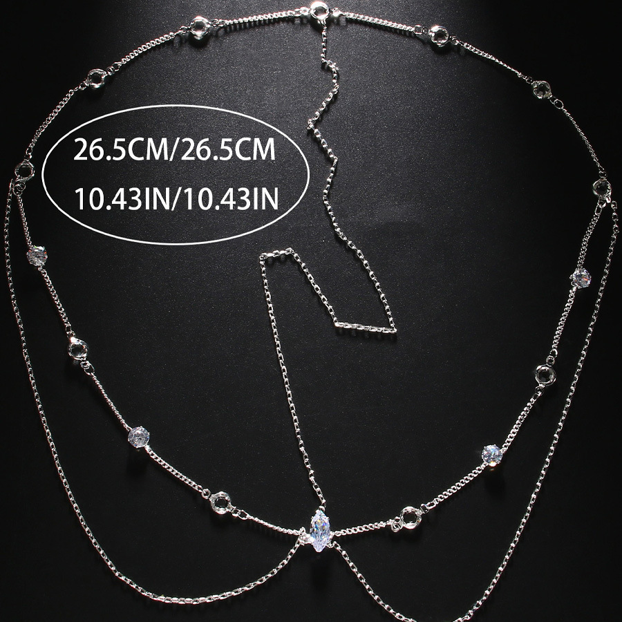 Amazon venta caliente simple cadena de cabello temperamento multicapa tocado de diamante accesorios de uso diario cadena de cabello