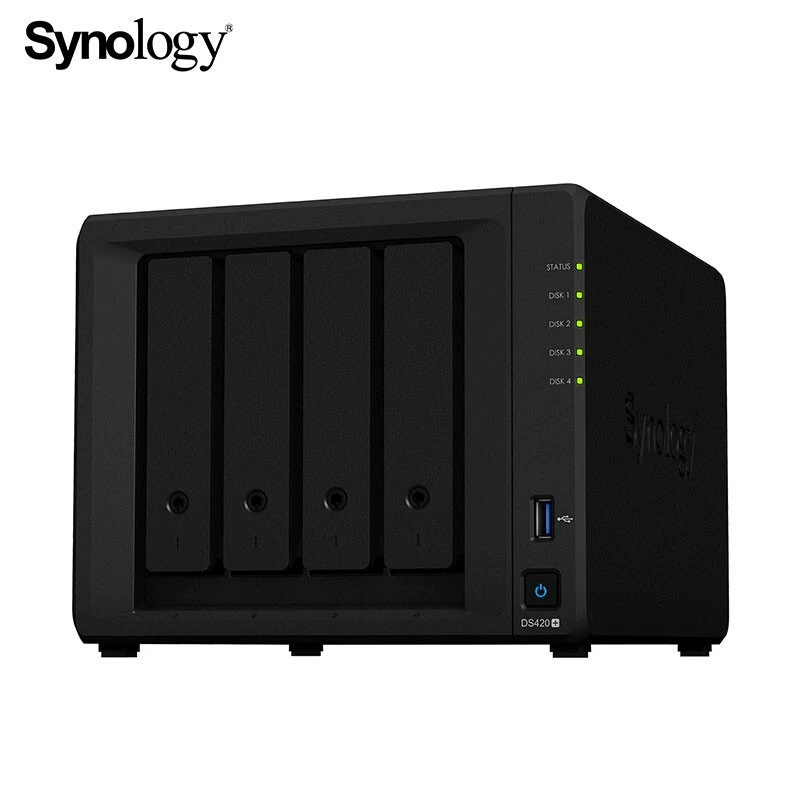 Сетевое хранилище Synology DS420+, двухъядерный NAS на 4 диска