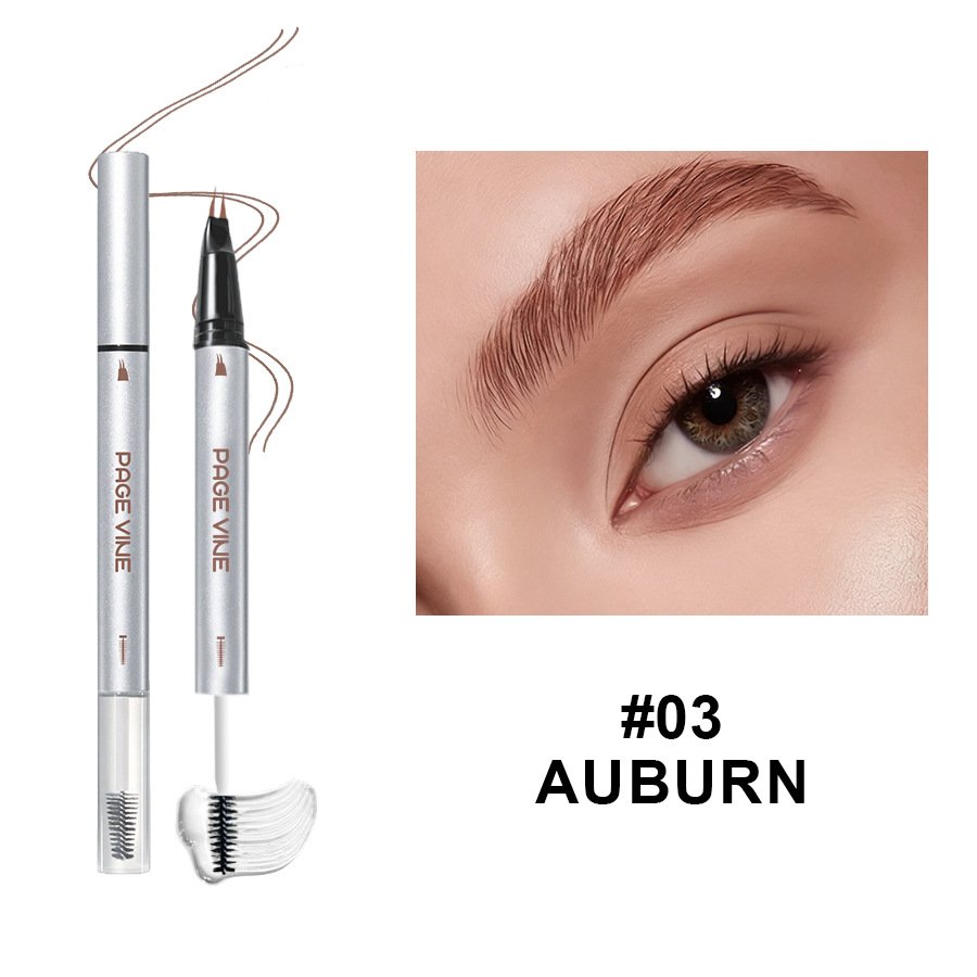 PAGE VINE maquillaje impermeable a prueba de sudor, lápiz de cejas duradero de alta calidad, cepillo de cera de cejas, comercio exterior image 8