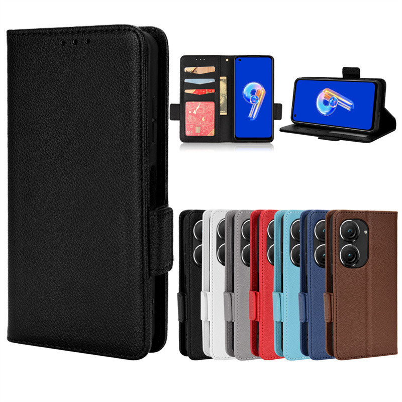 Applicable to Asus Zenfone 10 mobile phone case card litchi pattern protective case ASUS 9 mobile phone leather case flip case Applicable to Asus Zenfone 10 mobile phone case card litchi pattern protective case ASUS 9 mobile phone leather case flip case