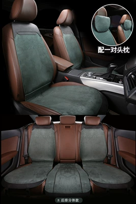 velvet summer half bag small version – Wool pad - green-rear-split-five-seats-2-headrests