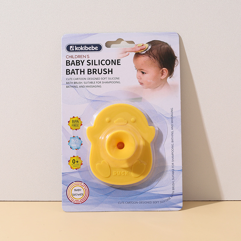 Cepillo para champú de silicona para bebés, baño para bebés, baño, limpieza, cepillo para masaje del cuero cabelludo, cepillo para champú para bebés