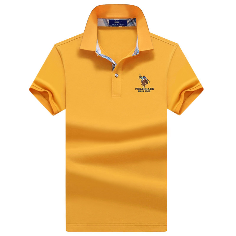 Authentic Paul Men's Short-Sleeved T-Shirt Summer New Business Men's Lapel Sports Suit Pink Top